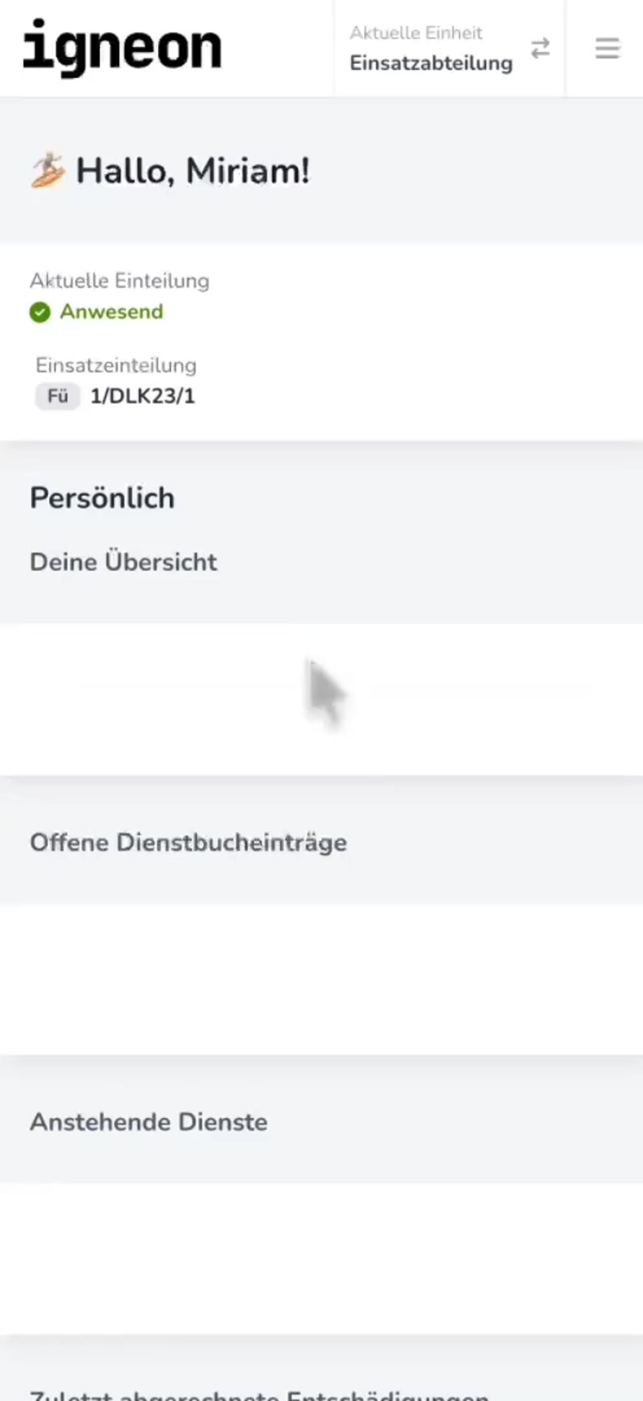Die eigene Einteilung auf einen Blick