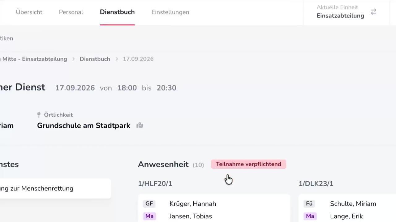 Vom gesichteten Dienstbucheintrag zu den Folgevorgängen